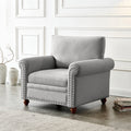 Grey Fabric Single Seat Sofa Chair with Wood Leg O584