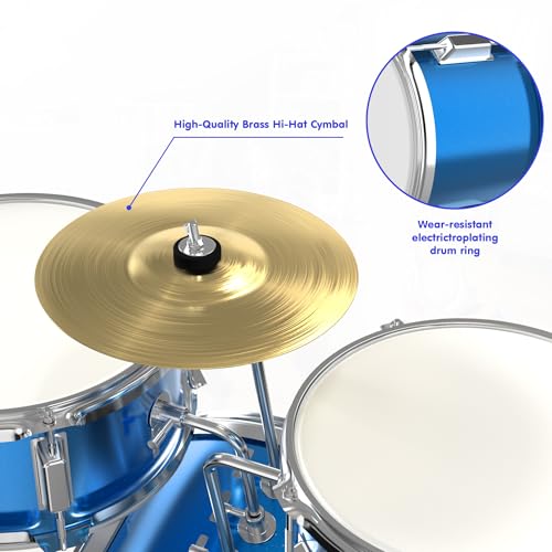 3-Piece Beginner Drum Set with Throne Stool X59750