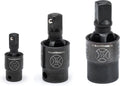3 Pc. 1/4", 3/8" & 1/2" Drive Pinless Impact Universal Joint Set M724