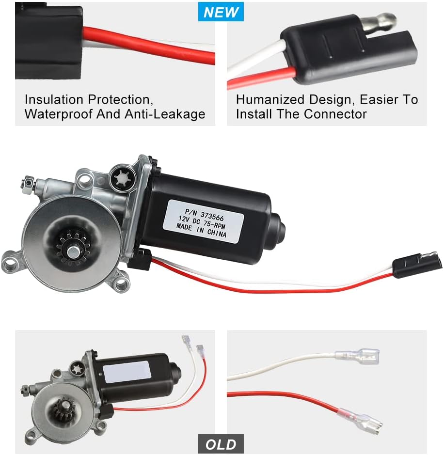 RV Awning Motor Replacement 12-Volt DC 75-RPM Pack of 2 Q833987