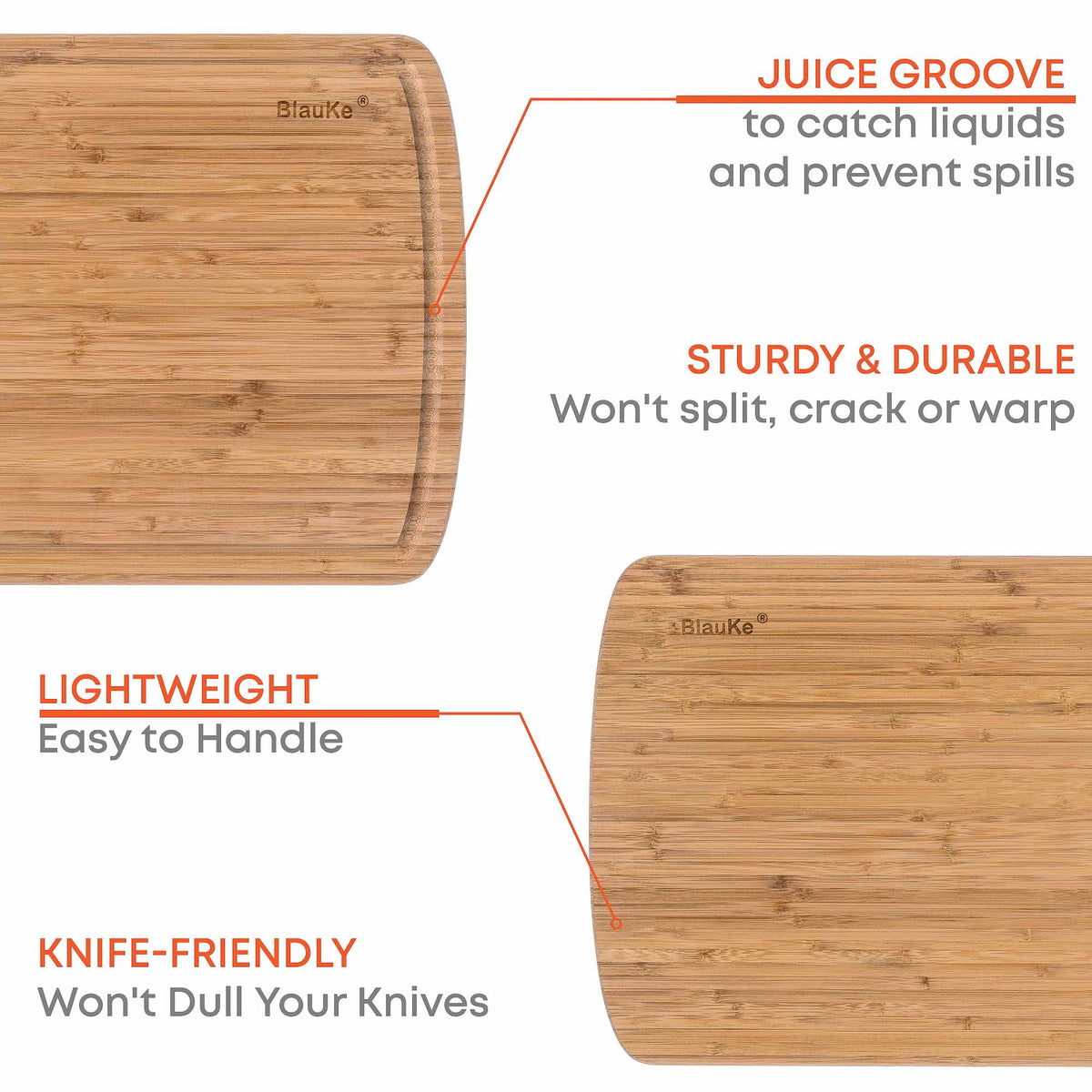 18x12" Bamboo Cutting Board with Juice Groove I97743