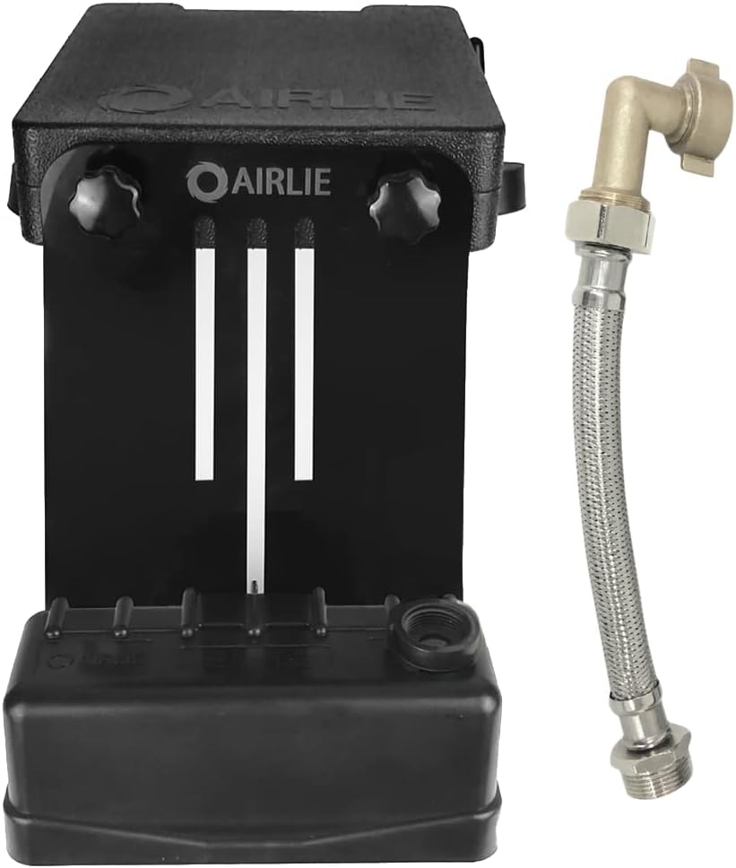 Black Pool Water Leveler with Stainless Steel Hose and Brass Connector N32964