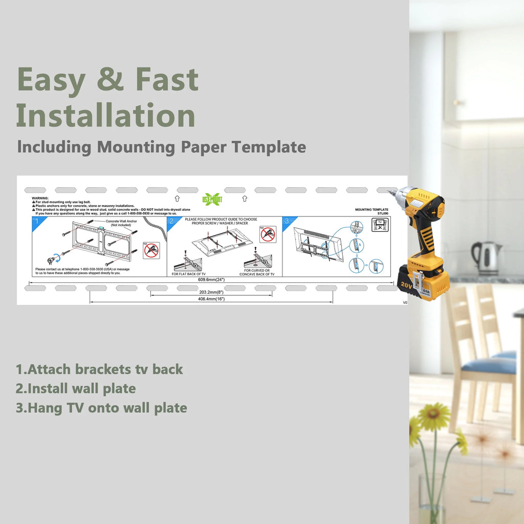 Large Tilting TV Wall Mount for 37-82 Flat Screen TVs V281