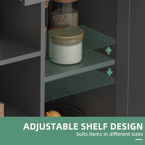 White Kitchen Island with Drop Leaf and Storage on Wheels R39872