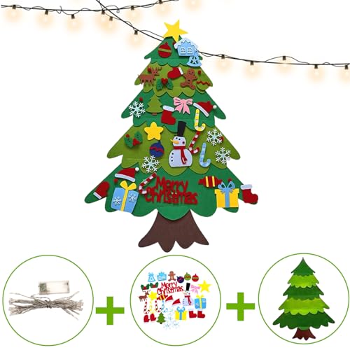 Felt Christmas Tree Set with 32 Ornaments O827