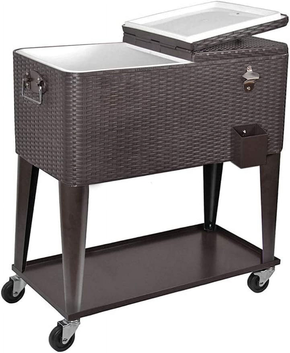 80 Quart Rolling Cooler Ice Chest Cart with Wheels C12153