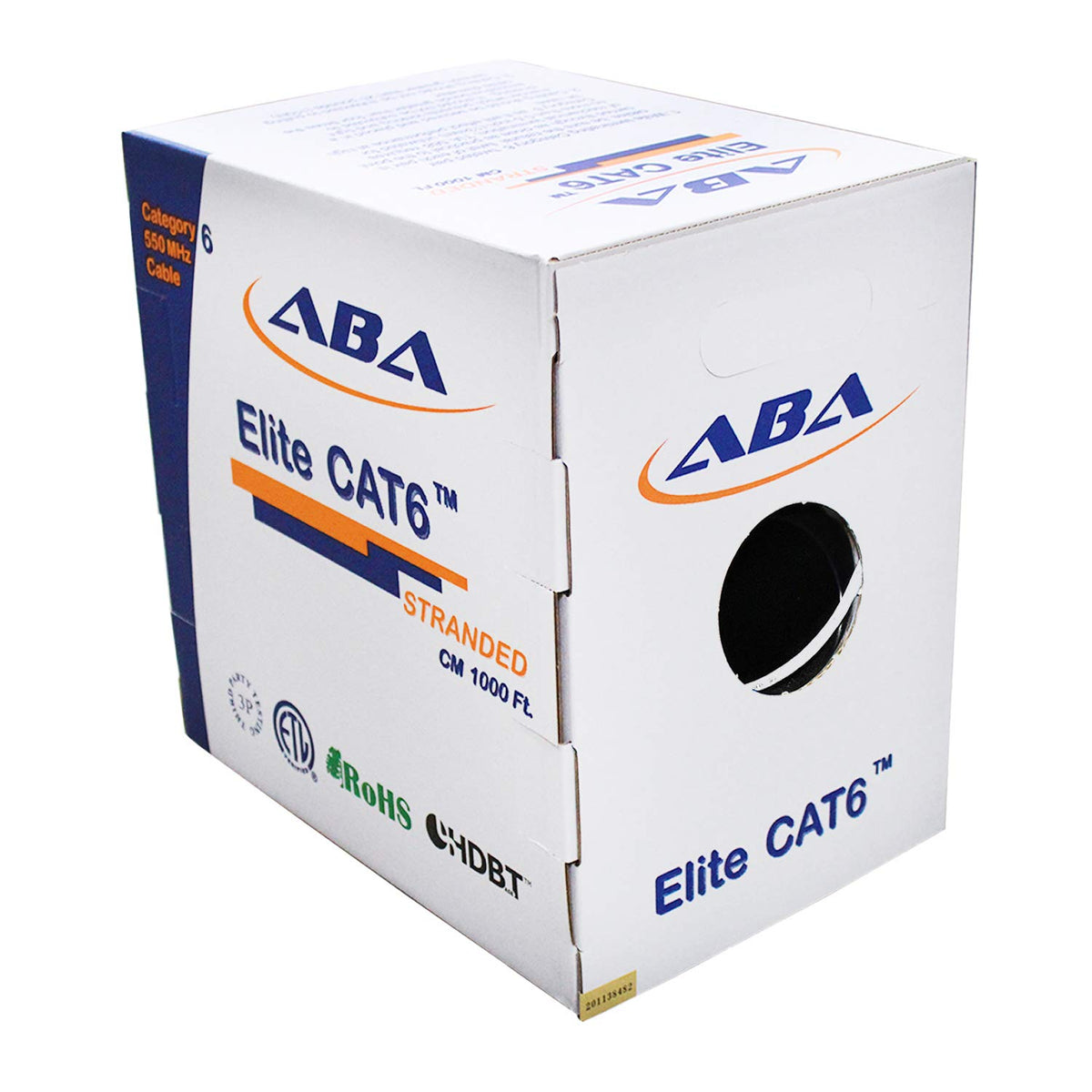 1000ft Cat6 Stranded UTP Cable, 24AWG, Blue I62655