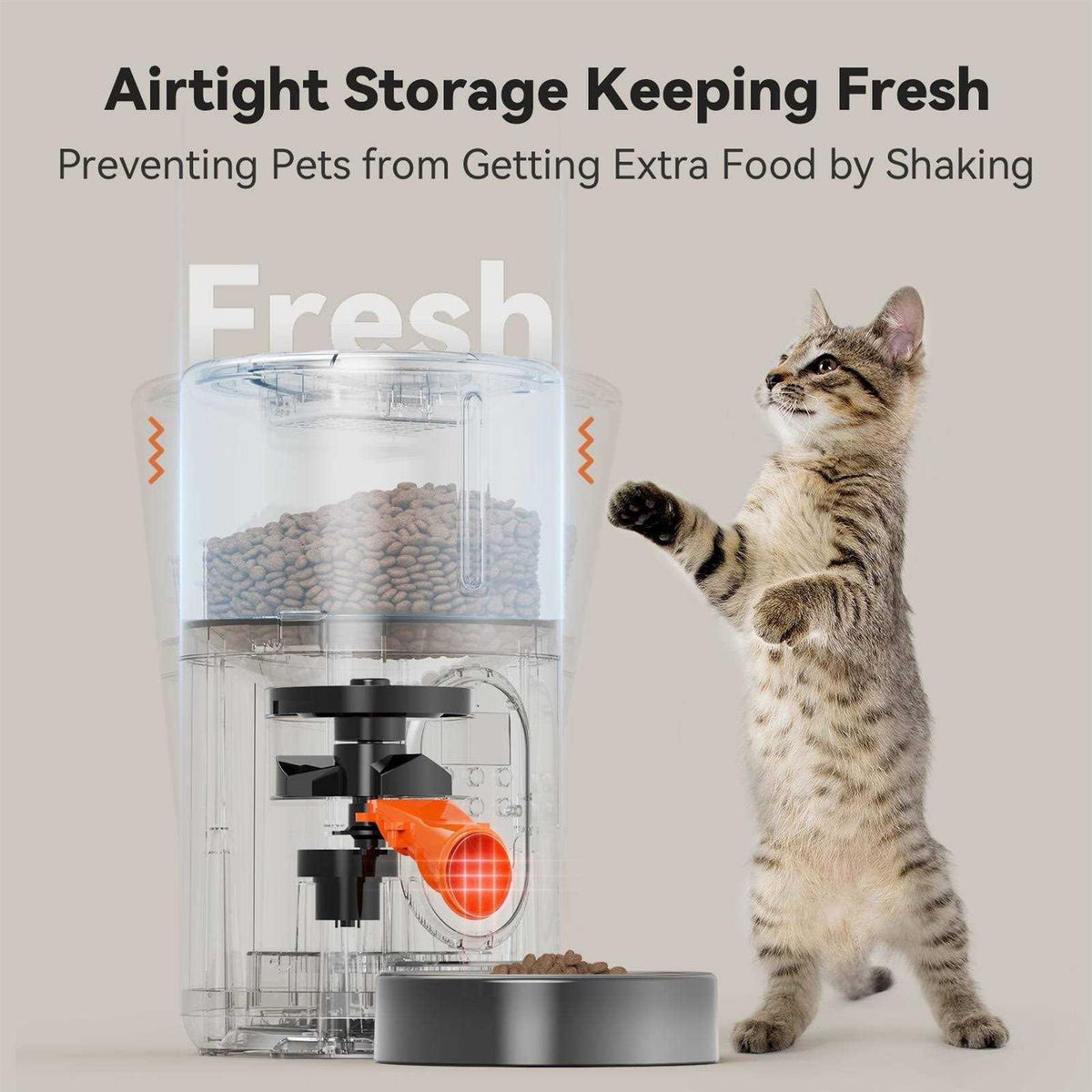 Automatic Dog Feeders Pet Feeder Cat Food Dispenser with Stainless Steel Bowl F80149