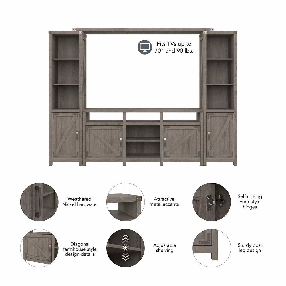 Restored Gray Entertainment Center with Shelves N752