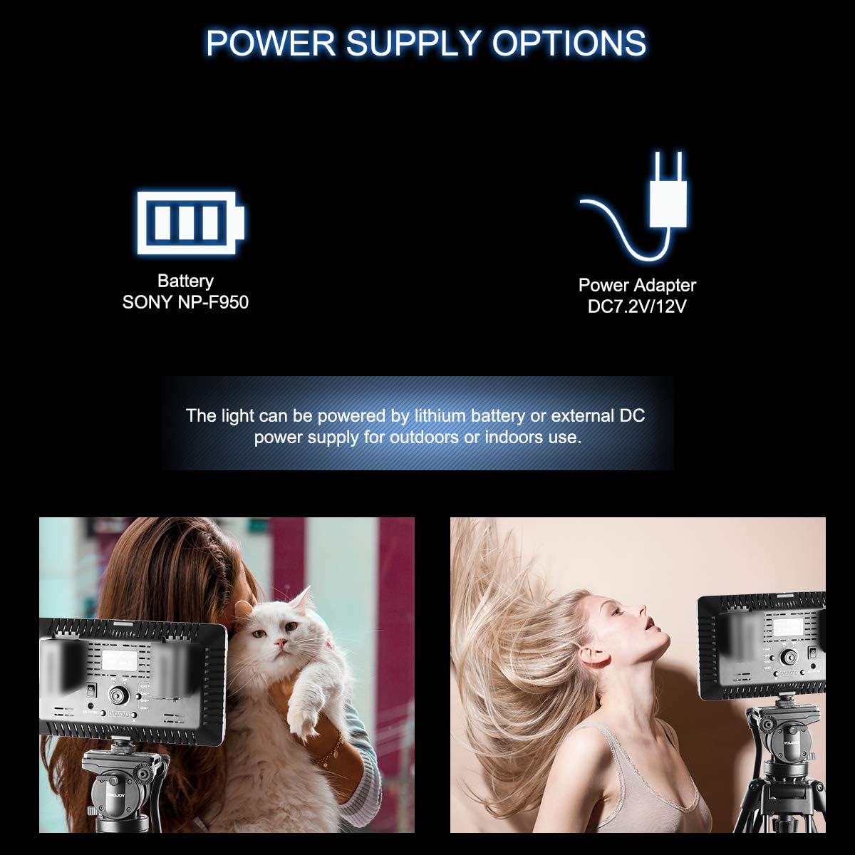 500 LED Dimmable Video Light with Remote Control and 2 Color Filter L81077