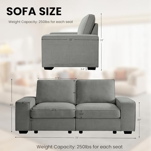 100" Chenille Fabric Modular Sofa with Seats Storage M633674