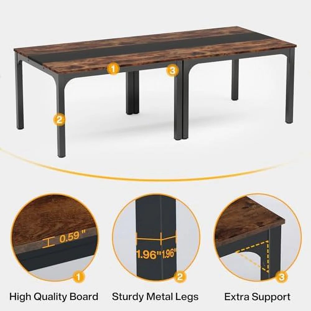 Computer Desk with Brown and Black Splice Board Q6395
