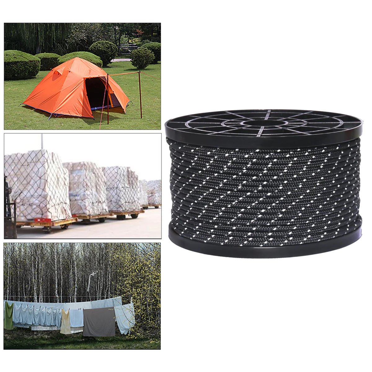 Black 3mm Nylon Reflective Guyline Tent Accessories J599