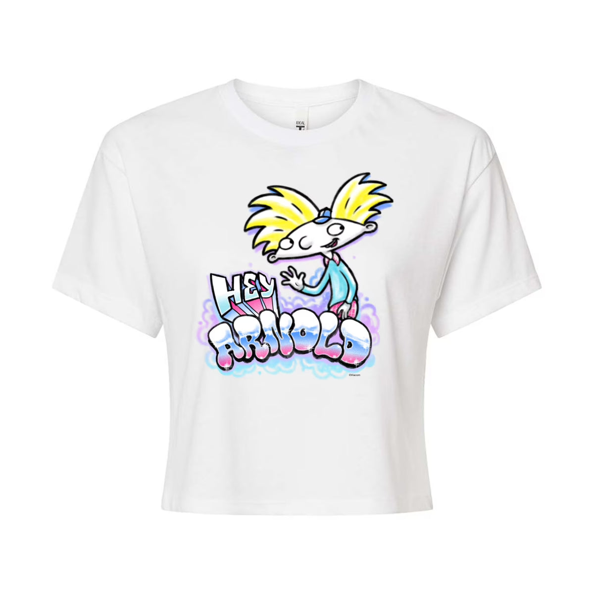 Juniors Cropped Cotton Blend T-Shirt X2723