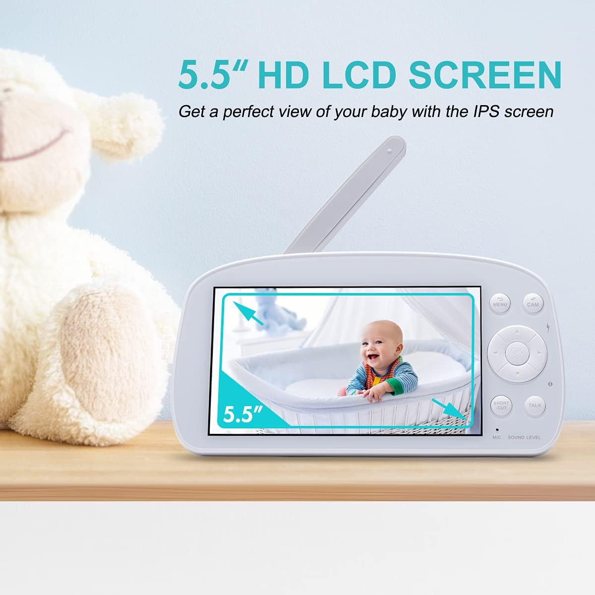 720P HD Video Baby Monitor with Camera and Audio and 5.5 Display R265604