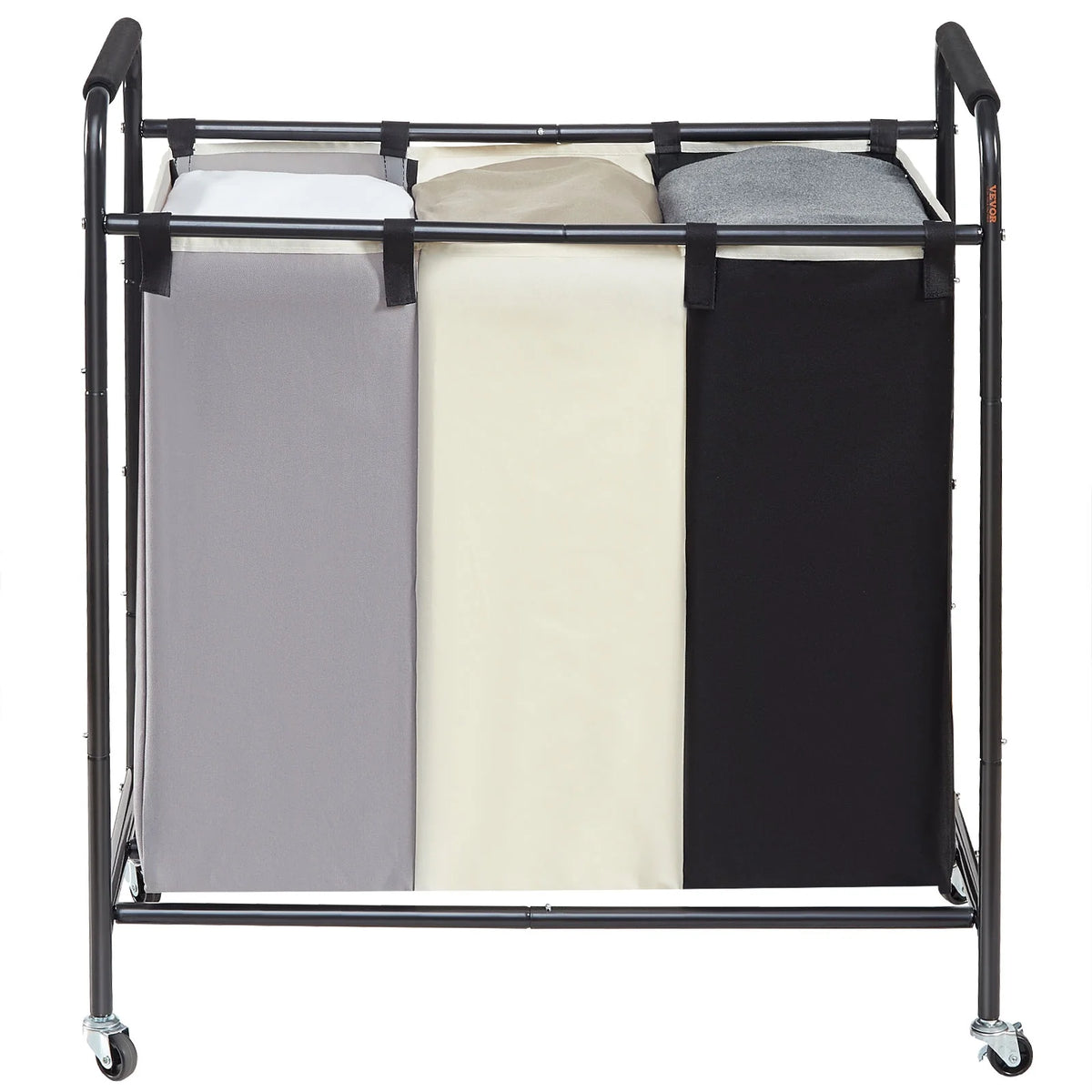 3-Section Rolling Laundry Sorter Cart with Wheels T790