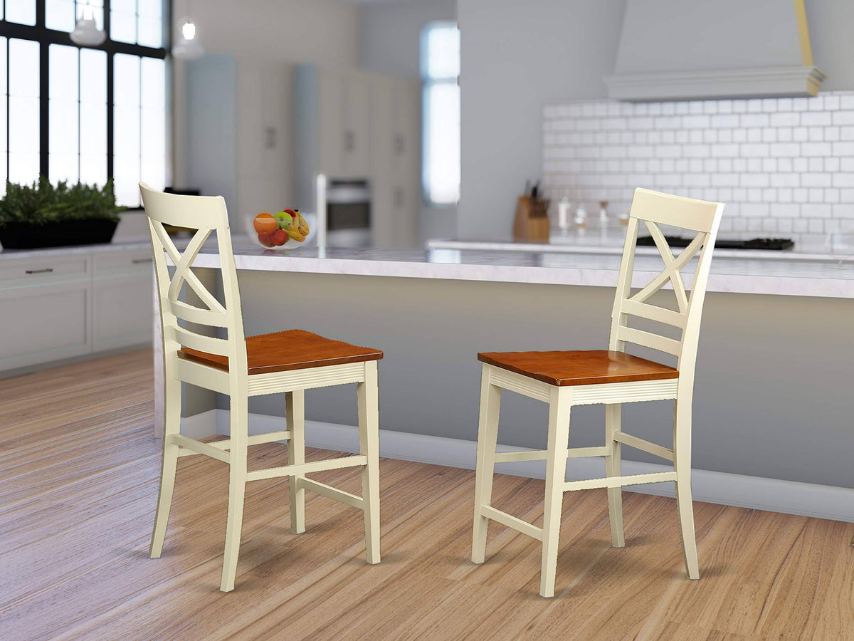 Buttermilk and Cherry Counter Height Stools, Set of 2 J77575