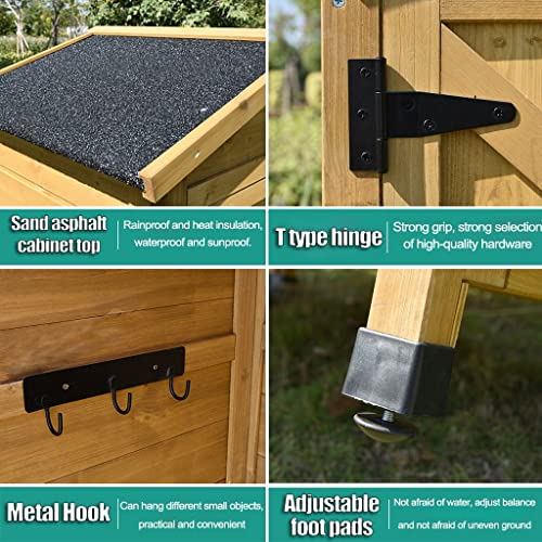 Brown Wooden Garden Shed with 3 Shelves Z4048