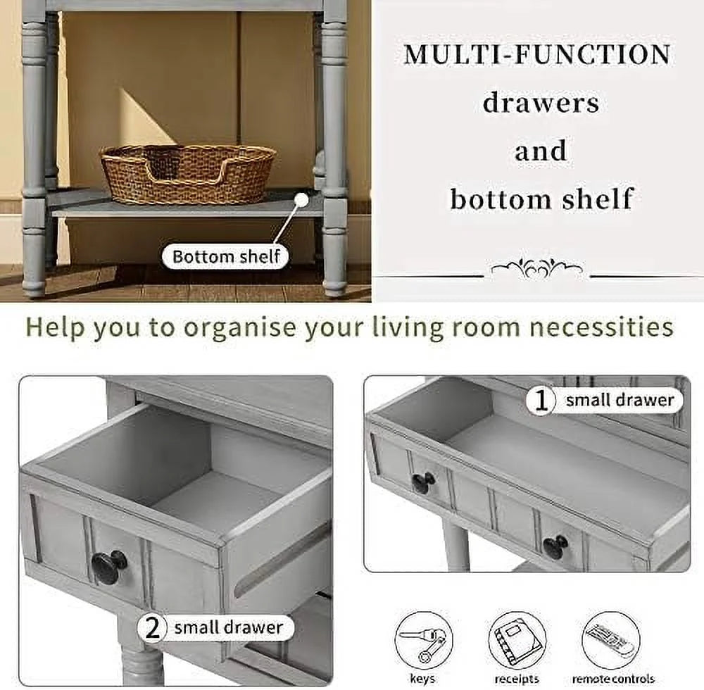 Narrow Console Table with Three Drawers Q57702