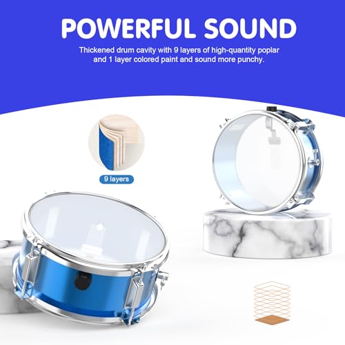 3-Piece Beginner Drum Set with Throne Stool X59750