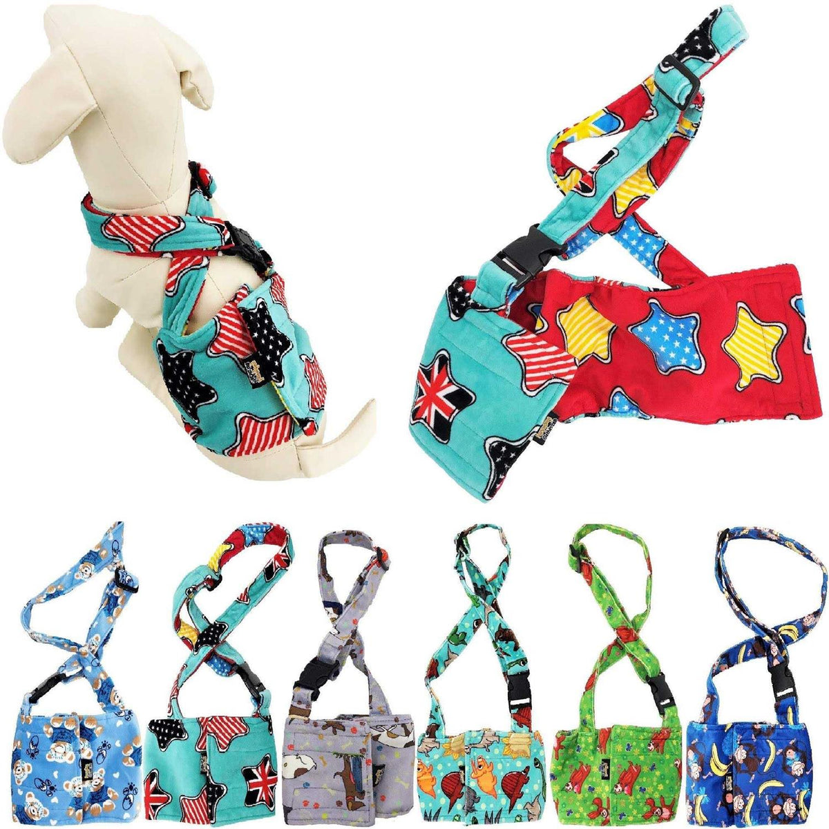 Washable Dog Diaper with Suspender J7512