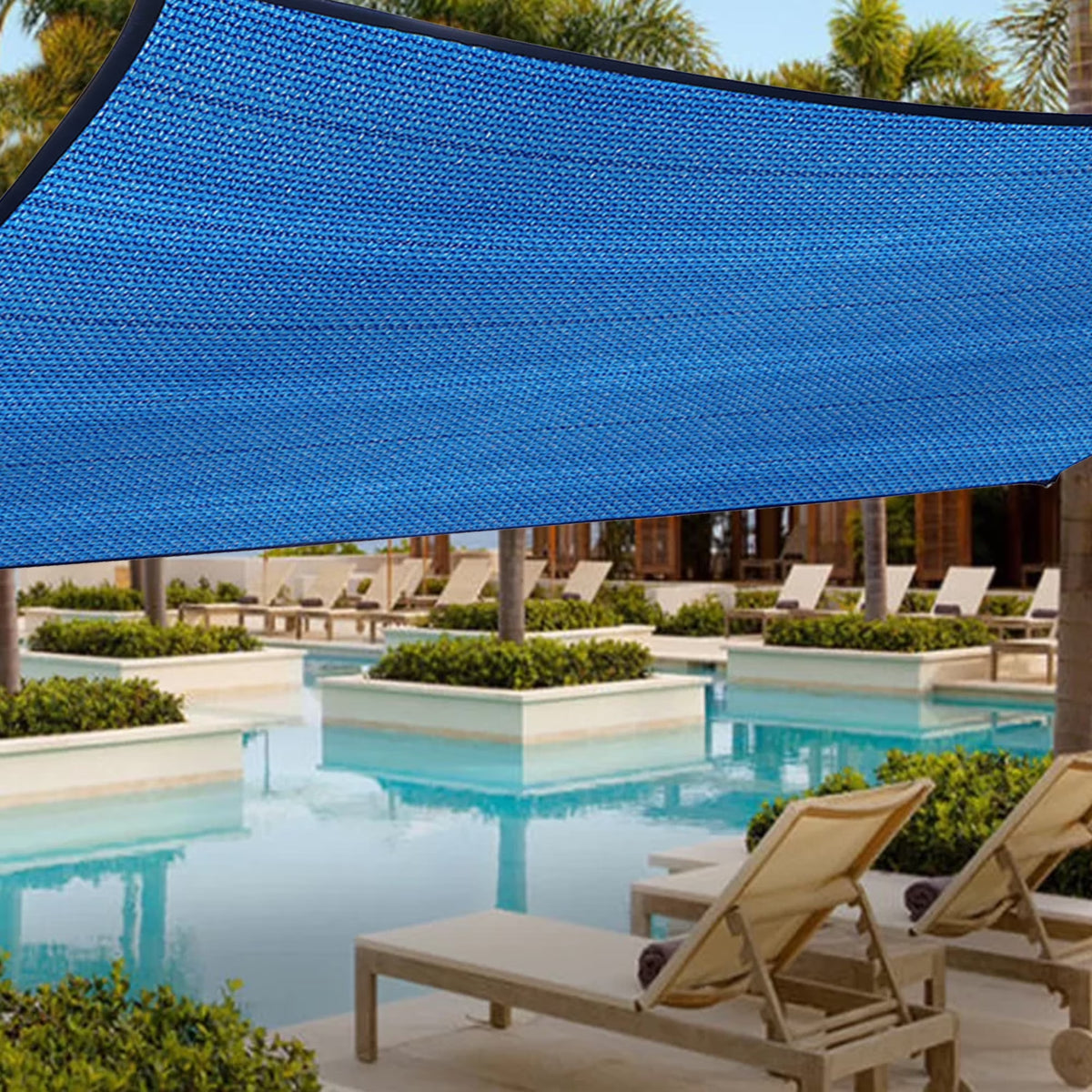 Rectangle Sun Shade Sails 6'x 10' Blue W58151