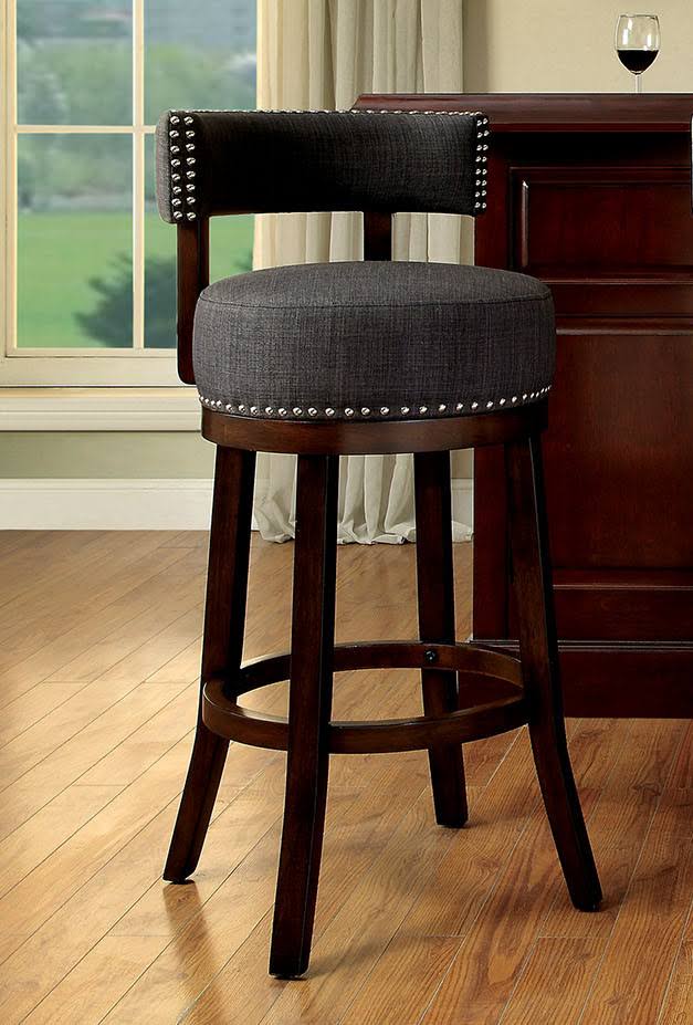 Gray 24x22 Bar Stool Set of 2 D1207