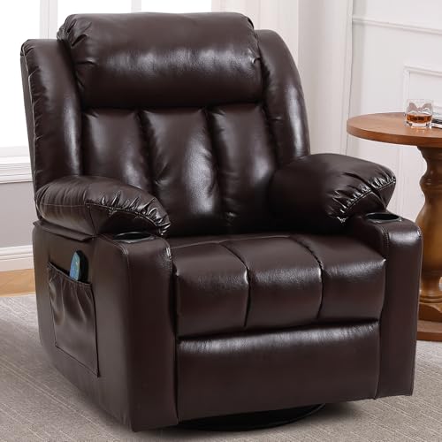 Overstuffed Manual Recliner Chair with Massage and Heat, Lime Gray B738