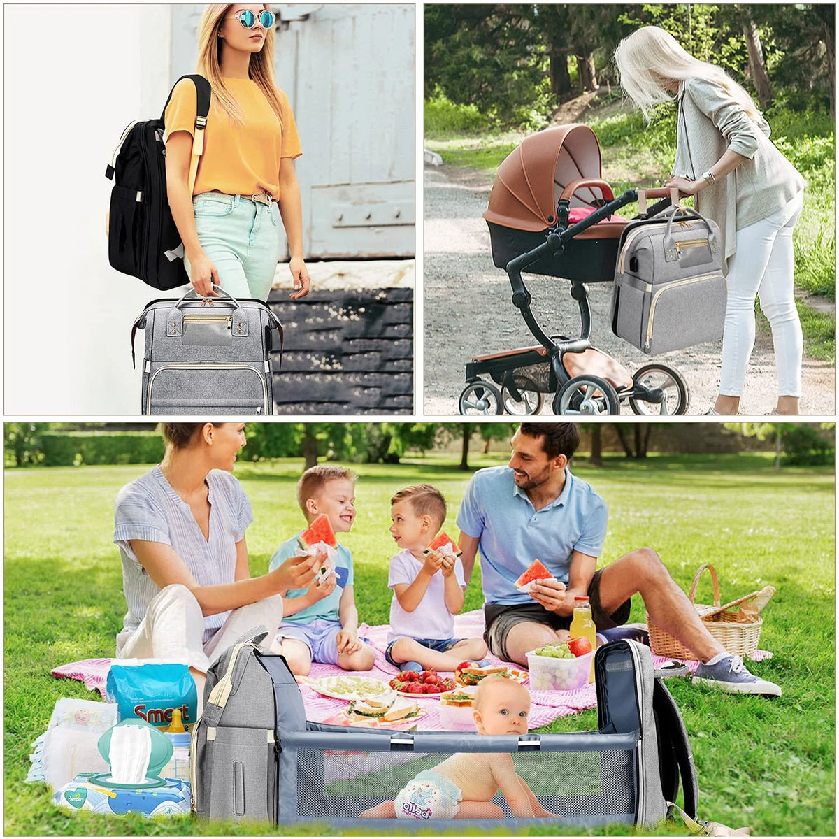 Waterproof Changing Station Backpack Diaper Bag P93993