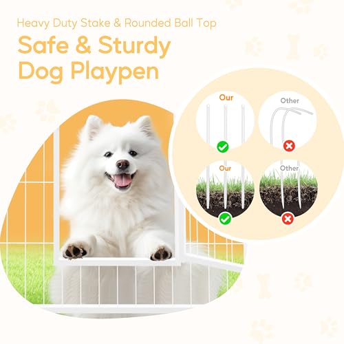 32 Inch 8 Panels Heavy Duty Metal Dog Playpen Z962242