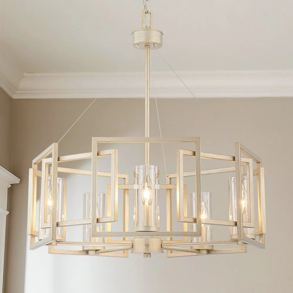 5-Light Dimmable Drum Chandelier W206