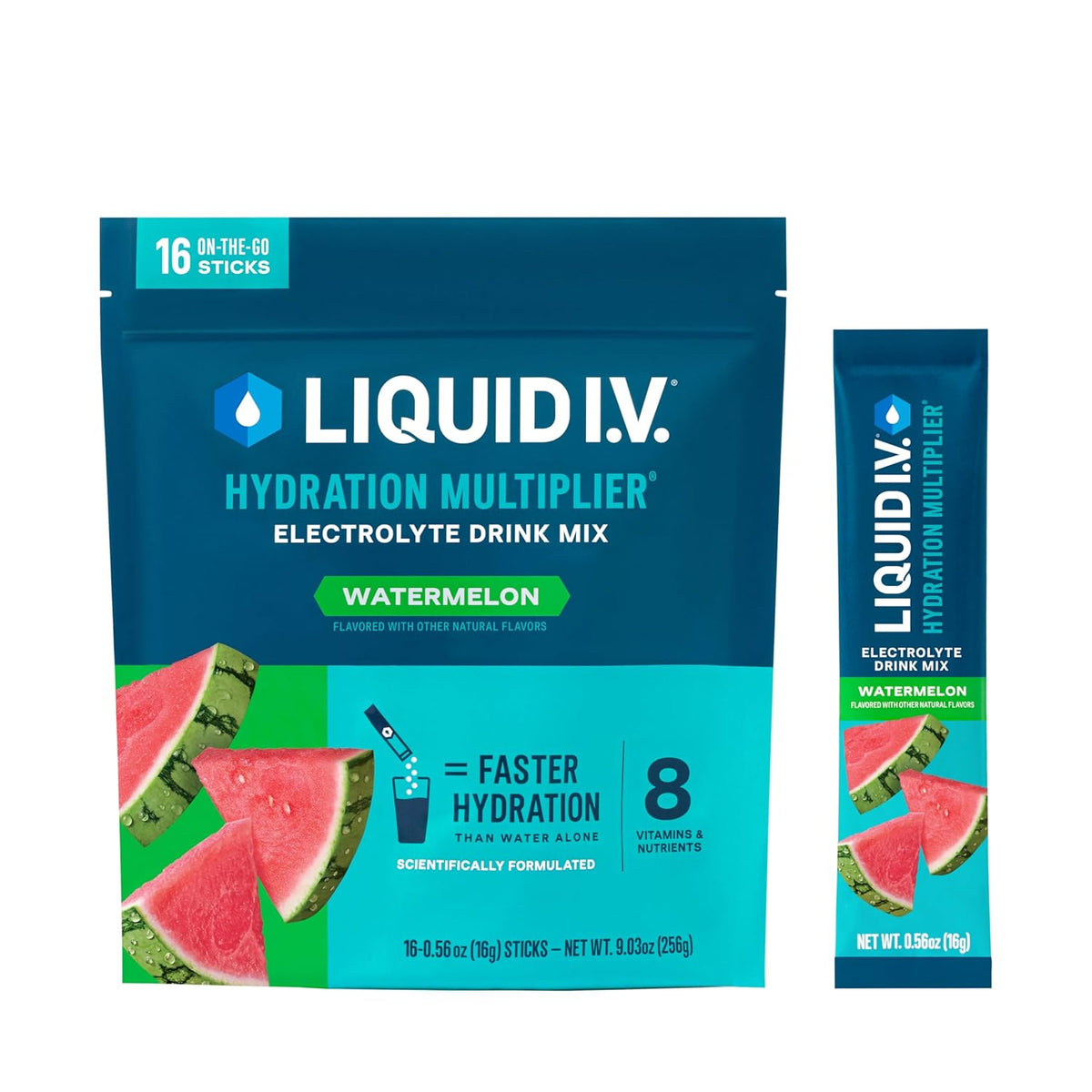 Hydration Powder Packets, Electrolyte Drink Mix, Non-GMO, 16 Servings W748915