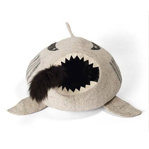 Grey Wool Cat Cave Bed J340889
