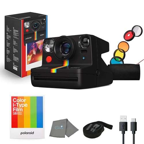 Black Instant Camera with Lens Filter Kit & Pouch X98999