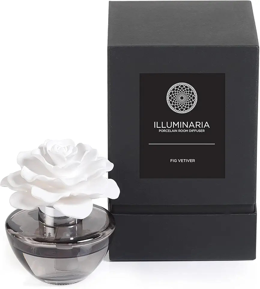 Porcelain Room Diffuser Gray Glass Bottle Y7380