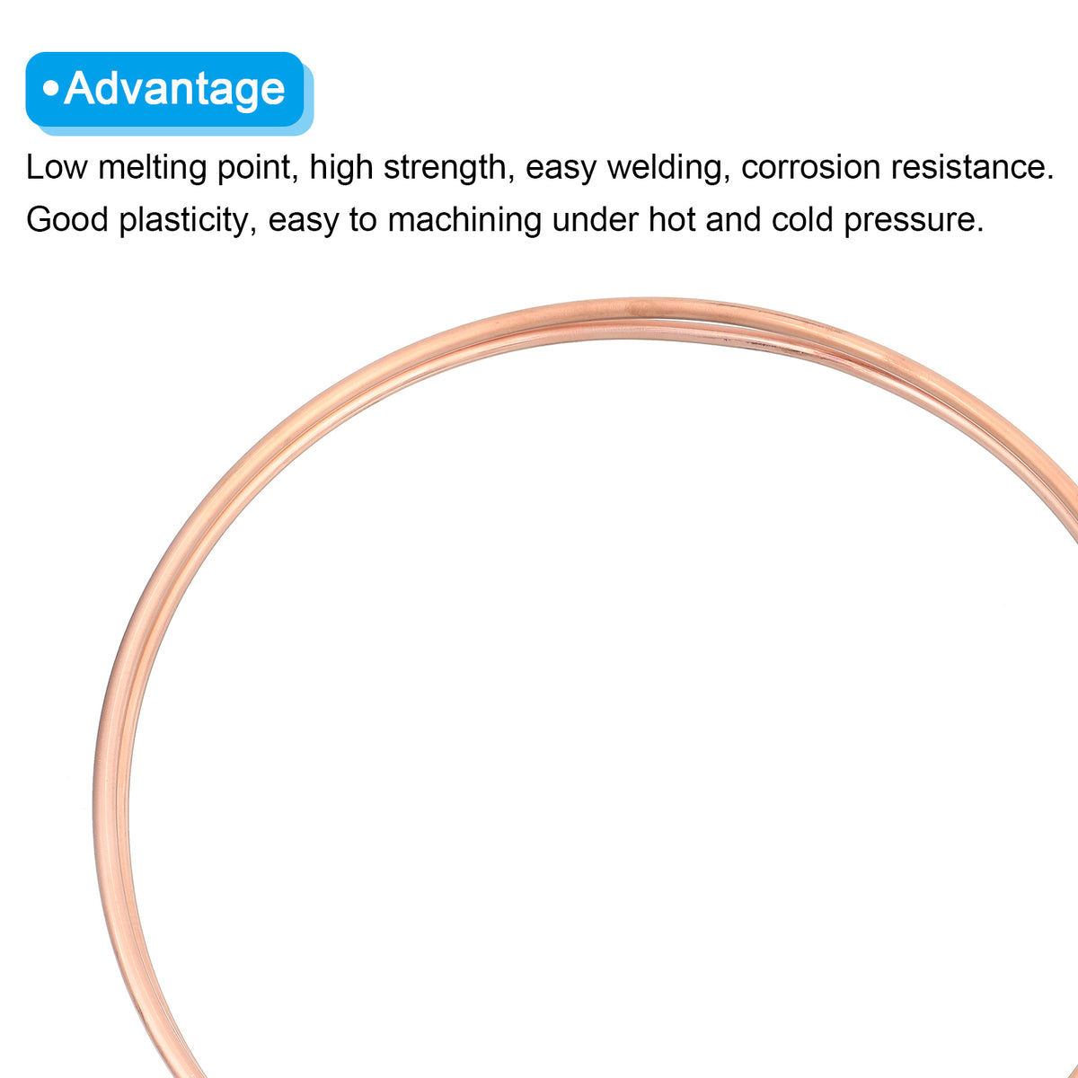 Copper Tube Refrigeration Tubing 0.31" OD x 0.24" ID x 6.6Ft Seamless Round Pipe Coil I827