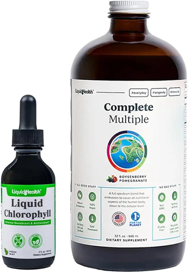 Chlorophyll Drops & Adult Daily Multivitamin Bundle Vegan Non-GMO J17369