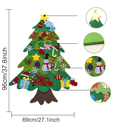 Felt Christmas Tree Set with 32 Ornaments O827