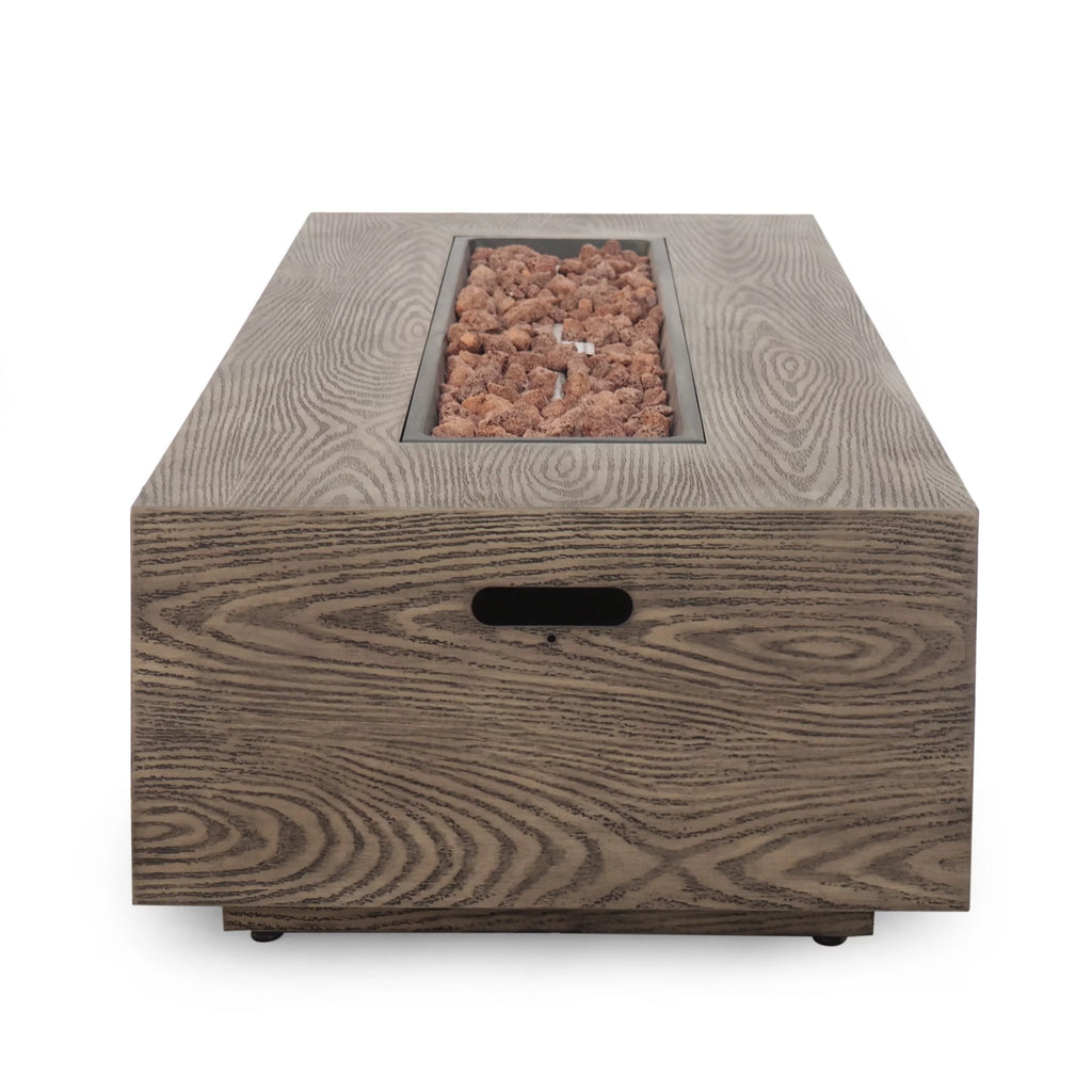 Lightweight Concrete Outdoor 50,000 BTU Rectangular Fire Pit T790109