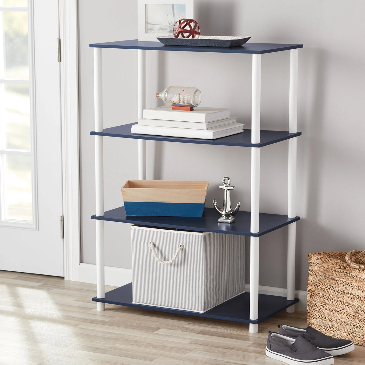 White 4-Shelf Storage Bookcase I97438