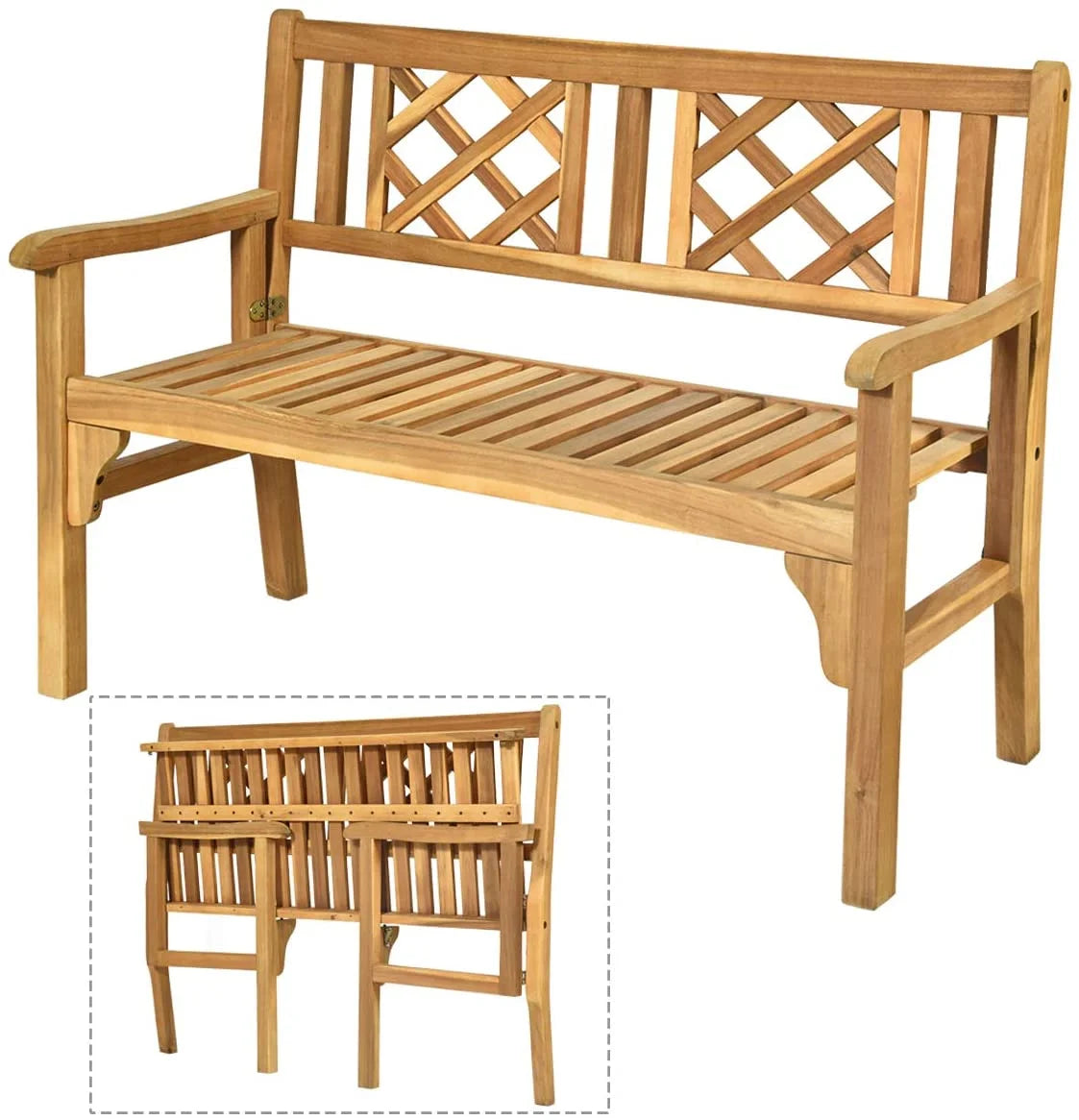 4 Ft Teak Acacia Wooden Patio Bench Z753