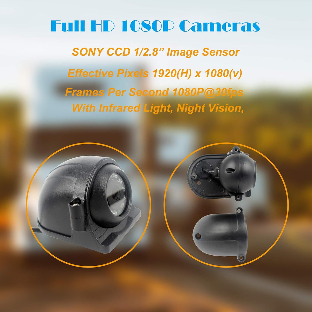 9 inch 1080P HD Backup Camera System with 4 Channel Input A446