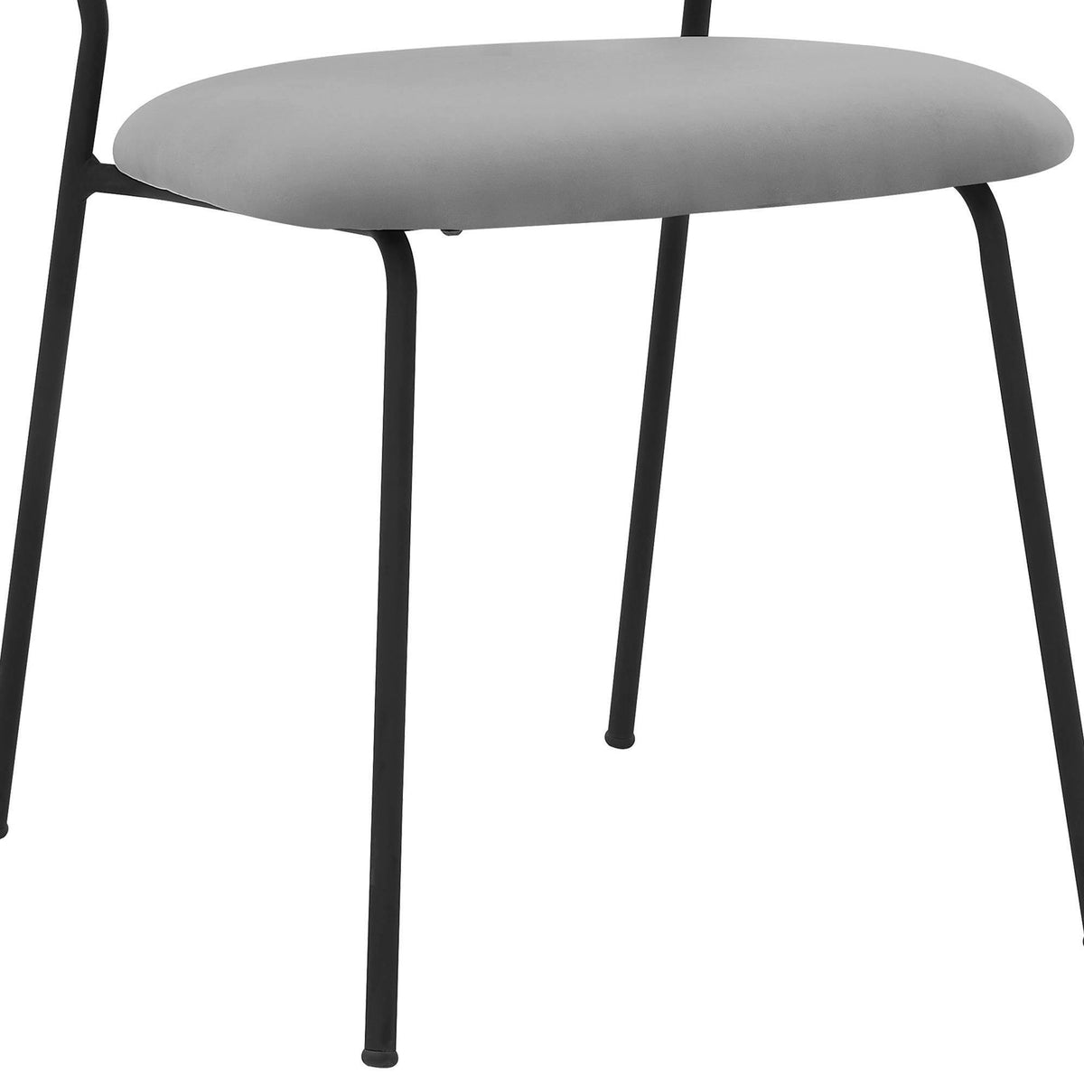 Grey Velvet and Metal Dining Room Chairs - Set of 2 X6381