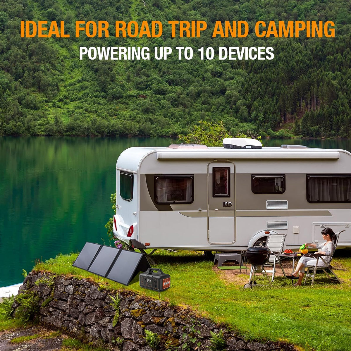 1228Wh LiFePO4 Portable Power Station with 110V/1000W AC Outlets P9048