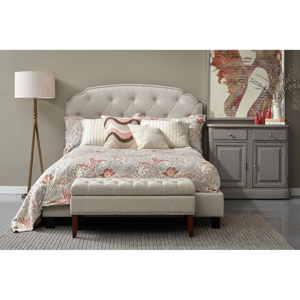 King All-In-One Shaped Corners Upholstered Bed E810