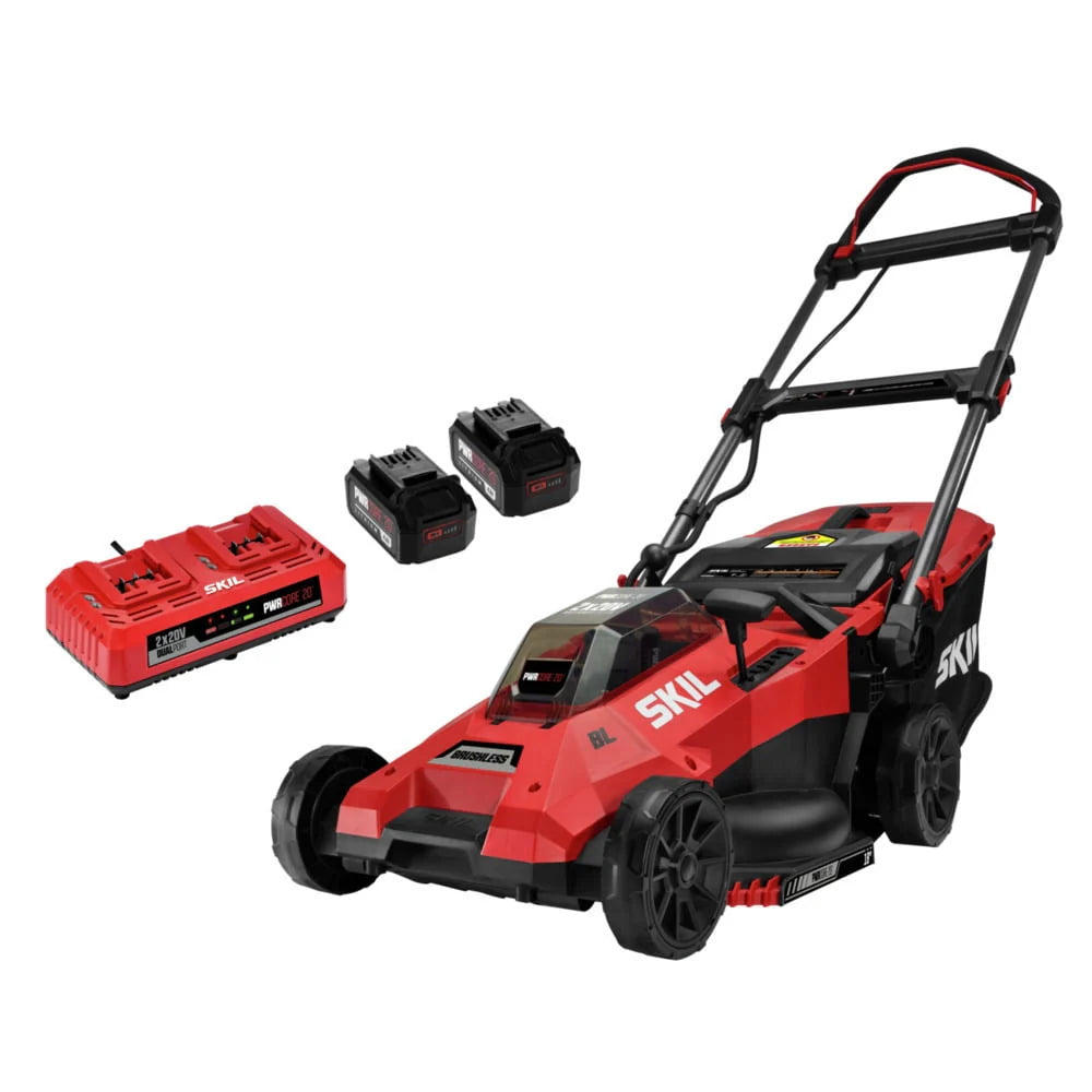 20V Brushless Lawn Mower Kit with Two 4.0 Ah Battery and Dual Port Charger F823297