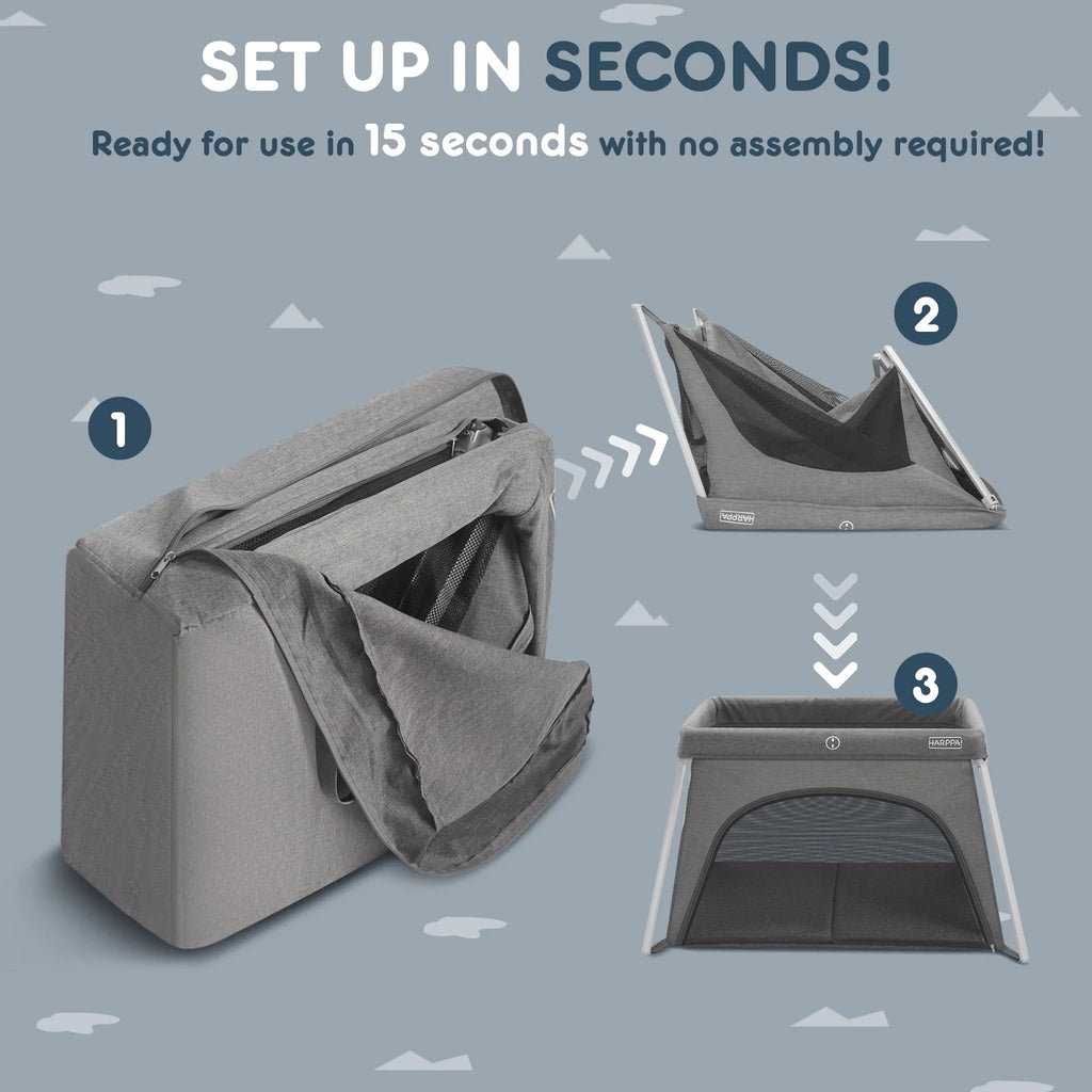 Portable Foldable Travel Crib with Mattress L35108