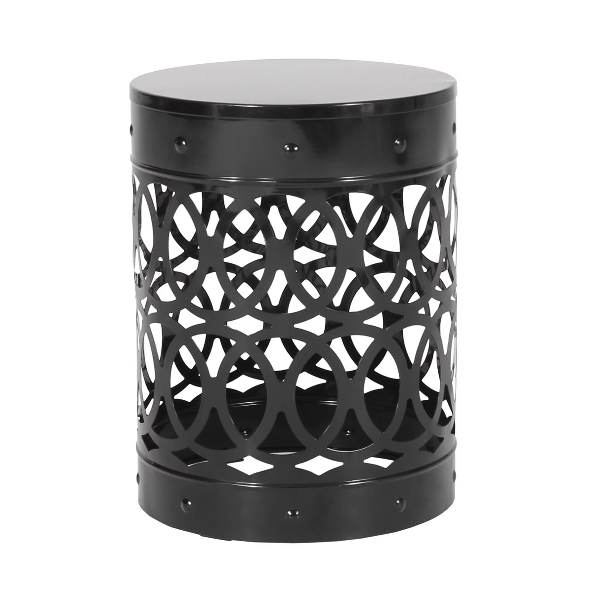 Black 18 inch Metal Side Table K879