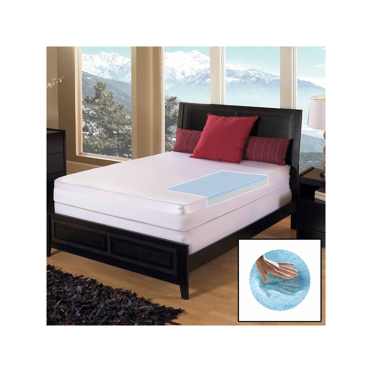 Blue Queen 3-Inch Gel Memory Foam Mattress Topper A519