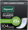 Incontinence Guards for Men Maximum Absorbency 104 Count E81887